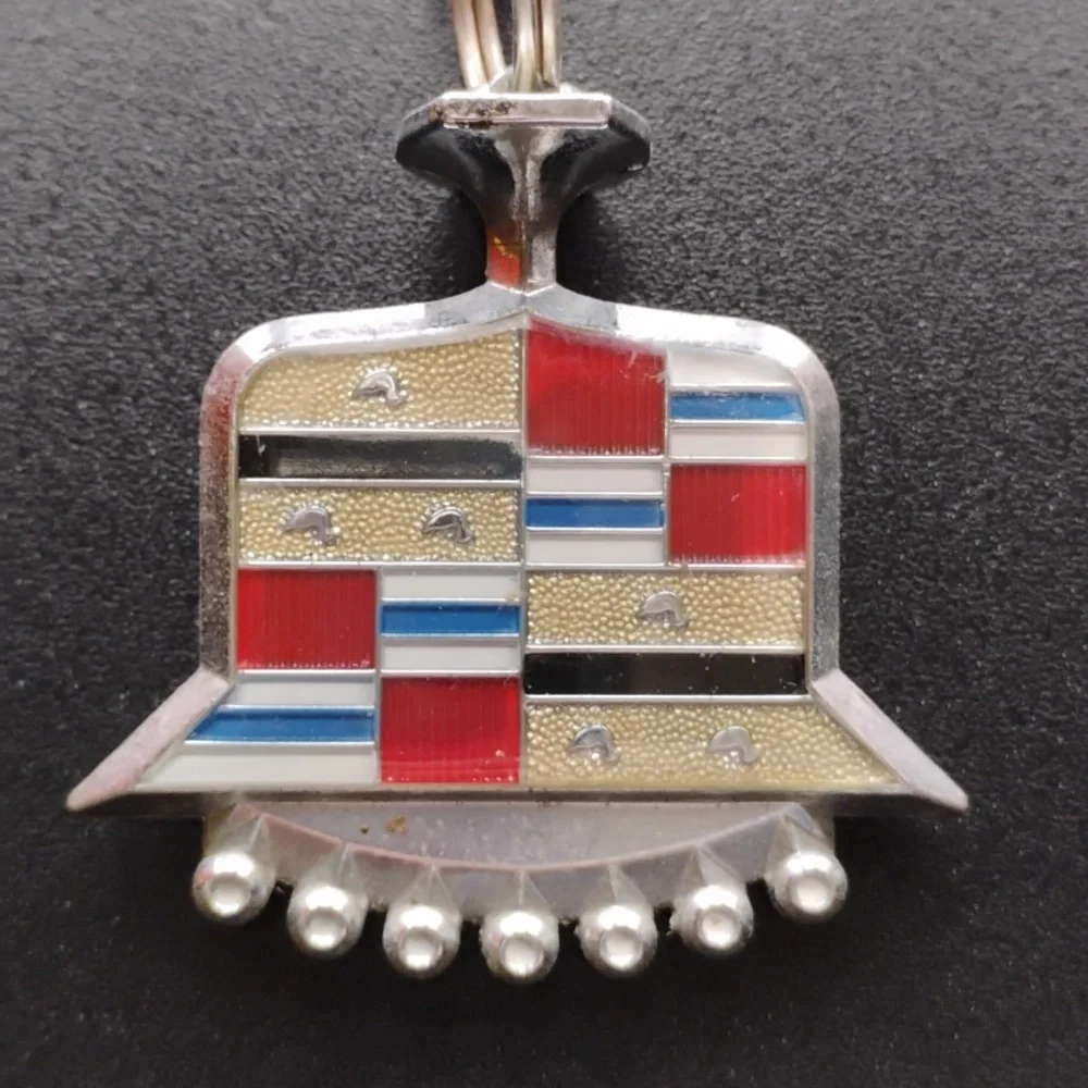 Cadillac Crest Hood Ornament Keychain Vintage